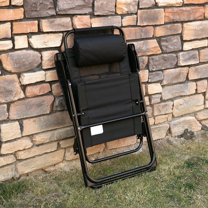 Produktbild Outsunny Klappstuhl Set mit Nackenkissen und verstellbarer Rückenlehne