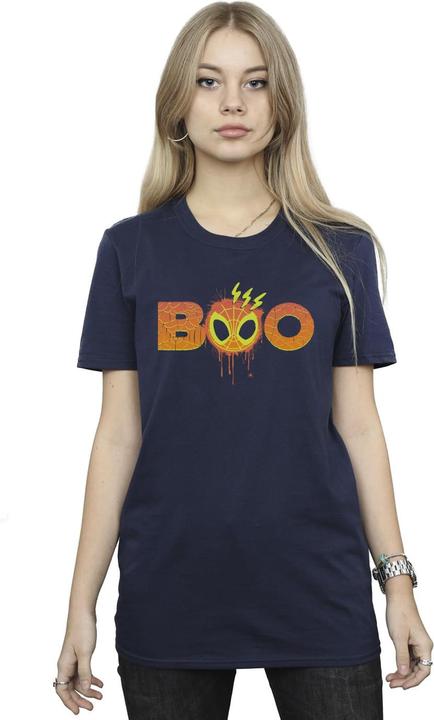 Actual product image Spiderman Womens/Ladies Boo Cotton Boyfriend T-Shirt (4XL)