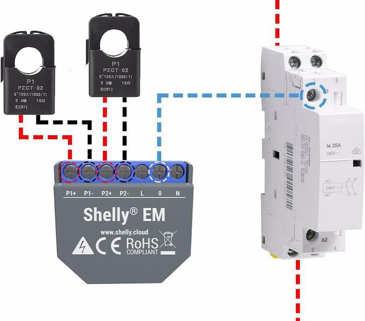 Image du produit Shelly Compteur d'énergie WiFi EM (Actionneur de chauffage)