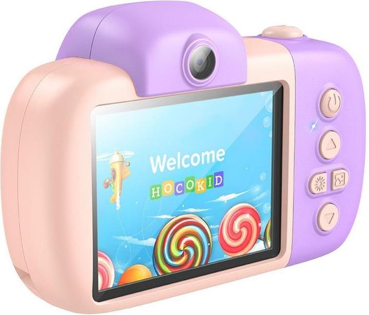 Actual product image Hoco Headphone with microphone digital kids camera DV201 pink
