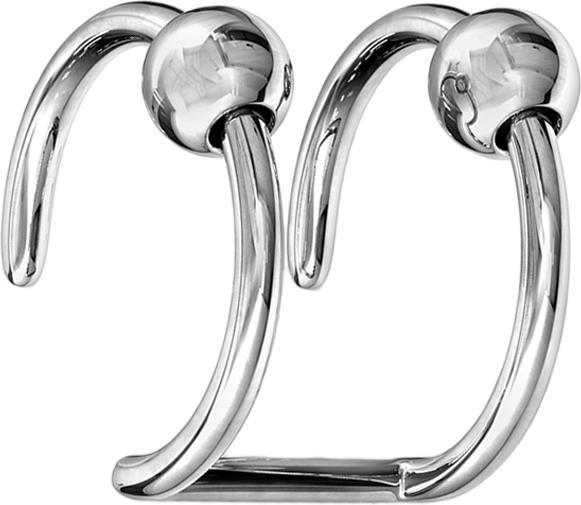 Produktbild Star Piercing Fake Ear Cuff silber mit 2 Ringen und Kugeln (Chirurgenstahl 316L)