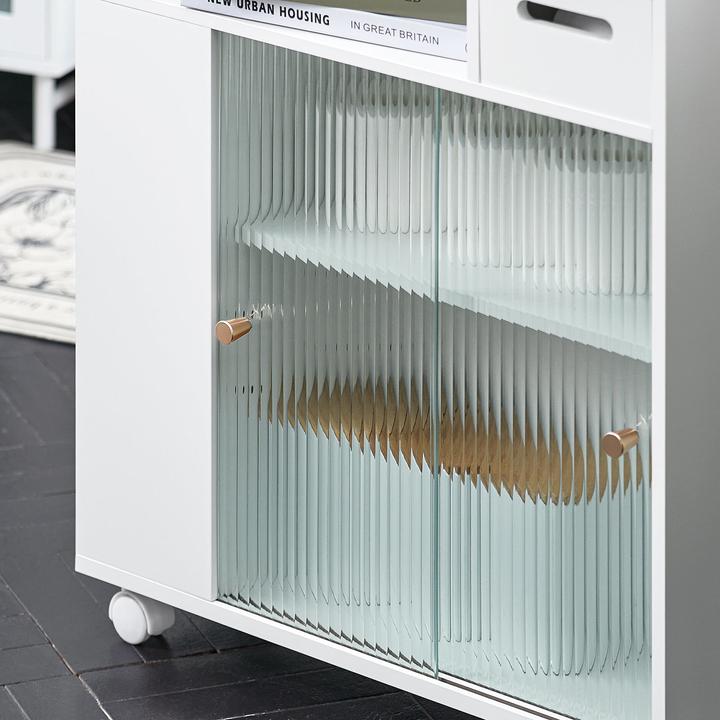 Produktbild SoBuy Nischenregal mit Glastür (20 x 60 x 71 cm)