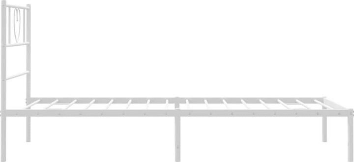 Produktbild VidaXL Bettgestell mit Kopfteil Metallbett Bett Einzelbett Weiss 100x200cm (100 x 200 cm)