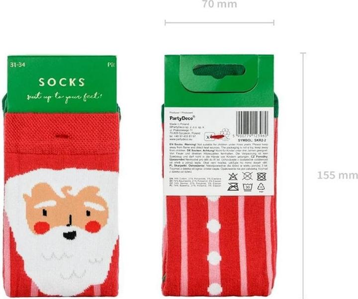 Actual product image Partydeco Socks Santa, mix, 30-31 (1 pkt / 1 pc.) (Single pack, 31 - 34)