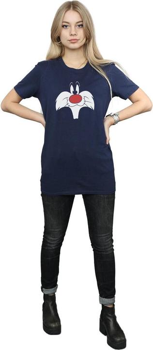 Actual product image Looney Tunes Womens/Ladies Sylvester Big Face Cotton Boyfriend T-Shirt (S)