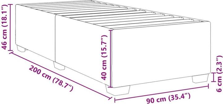 Image du produit VidaXL Cadre de lit en similicuir (90 x 200 cm)