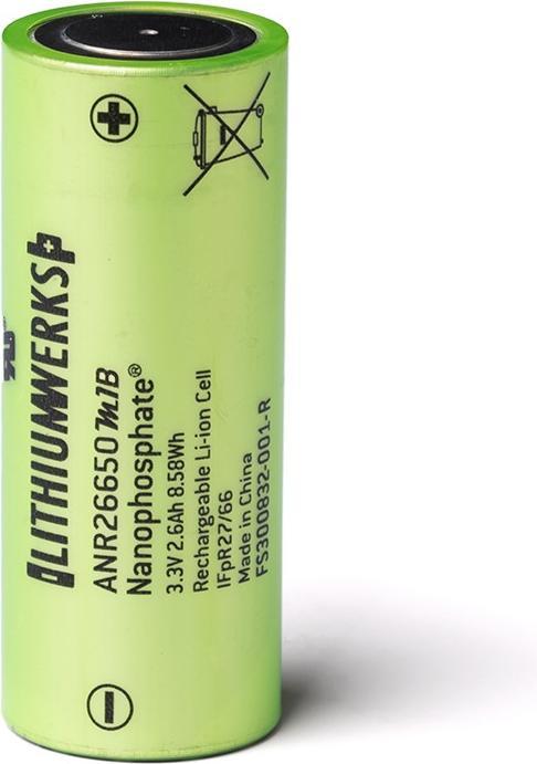 Actual product image A123 Systems Battery ANR26650M1B, unprotected, 26.25x65mm (1 pcs., 2500 mAh)