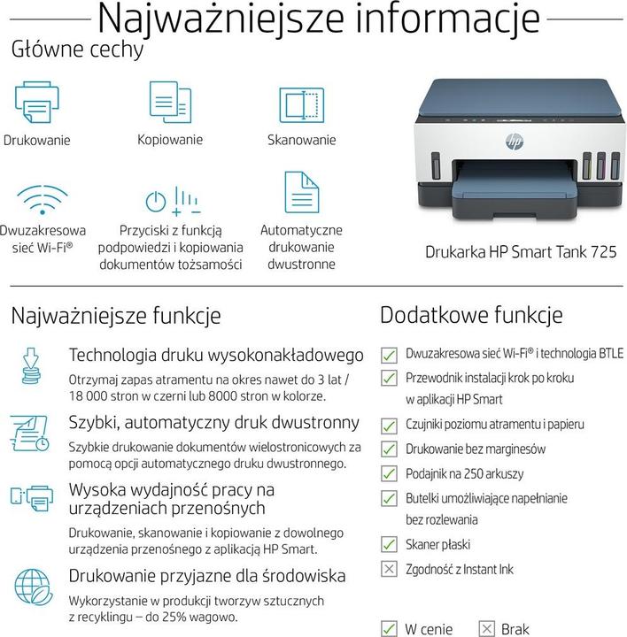 Nutritional values and ingredients HP 725 Thermal Inkjet DPI per minute WLAN (Thermal printing, Colour)