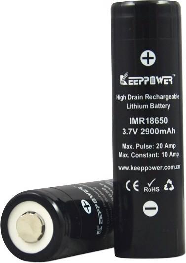 Image du produit Keeppower Batterie IMR18650 - 10A (Flat Top) (1 pcs, 18650, 2900 mAh)