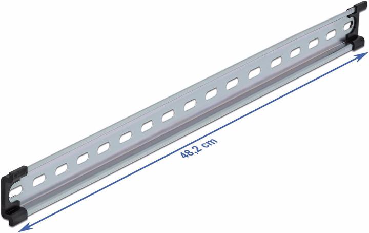 Actual product image Delock Top hat rail 35 x 15mm, 19Rack made of steel with slotted holes
