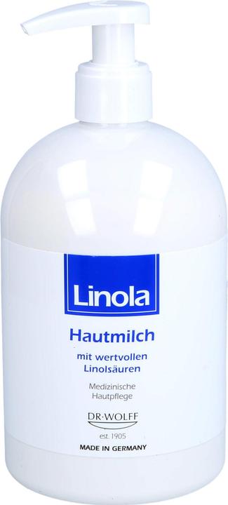 Dr. Wolff Linola Hautmilch bei trockener, zu Neurodermitis neigender Haut, 500 ml Lotion (Körpermilch, 500 ml)
