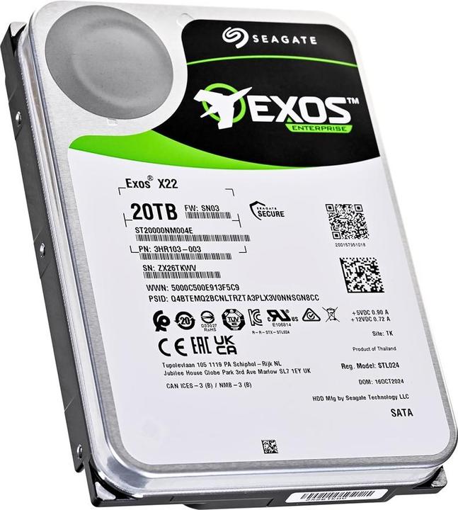 Produktbild Seagate Exos X22 ST20000NM004E 3.5" SAS (20 TB, 3.5", CMR)