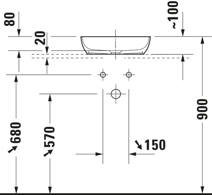 Produktbild Duravit Sivida Aufsatzwaschtisch, rund, 400x400mm, ohne Hahnloch, ohne Überlauf (400 mm, 400 mm)