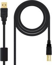 Actual product image Nanocable 10.01.1205 USB cable 5 m USB 2.0 USB A USB B Black (5 m, USB 2.0)
