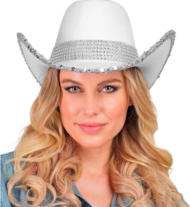 Produktbild Widmann Cowboyhut weiss mit Strass Deko