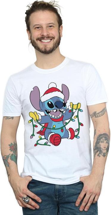 Immagine prodotto Disney Lilo And Stitch Christmas Lights Maglietta Uomo (3XL)