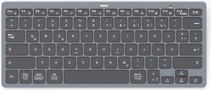 Actual product image Hama Bluetooth® mini keyboard Travel 400 for tablets, wireless, SW, QWERTZ DE (00125132) (DE, Wireless)