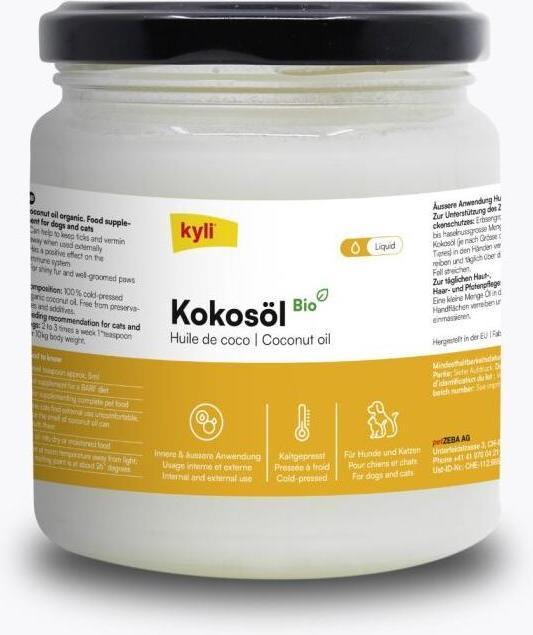 Produktbild Kyli Kokos Öl Bio, kaltgepresst (Hund, 255 ml)