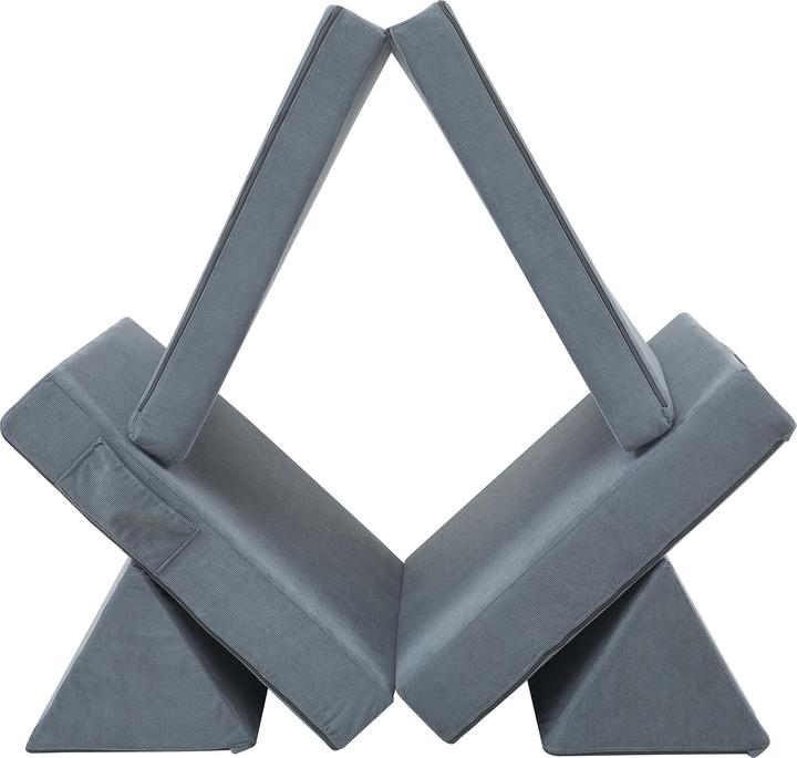 Actual product image En.Casa Spielsofa Norhulta 5-tlg. 120x66x46 cm Cord Grau (Children sofa)