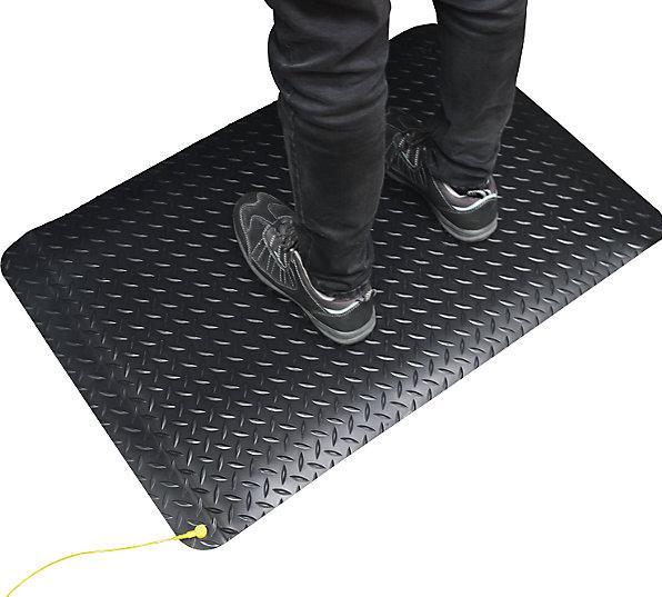 Actual product image Coba Europe black anti-fatigue mat anti-slip diamond profile, DPS01, single, 600mm x 900mm x 14 (900 x 600 mm)