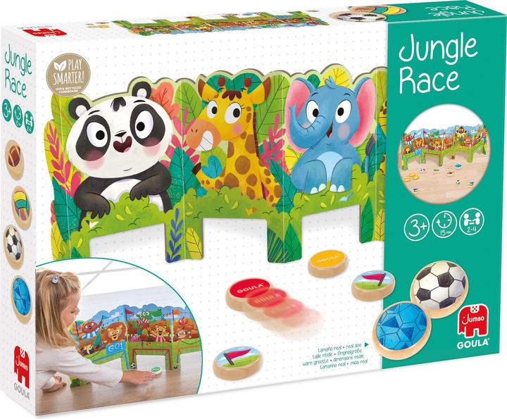 Goula Jungle race, d/f/i from 3 years, 2-4 players, 2 games in 1 (German, French, Italian)