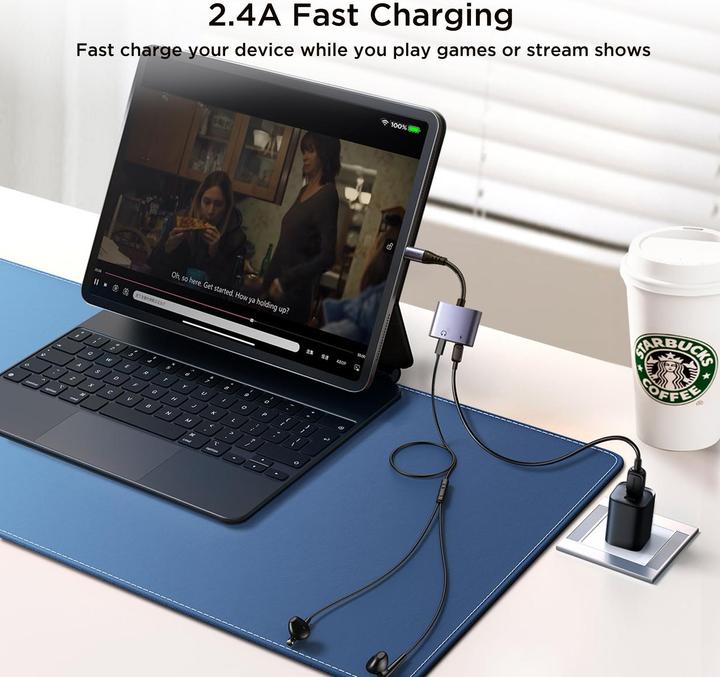 Immagine prodotto Joyroom Adattatore audio 2-in-1 da Lightning a Lightning doppio - Nero (Lightning, Lightning)