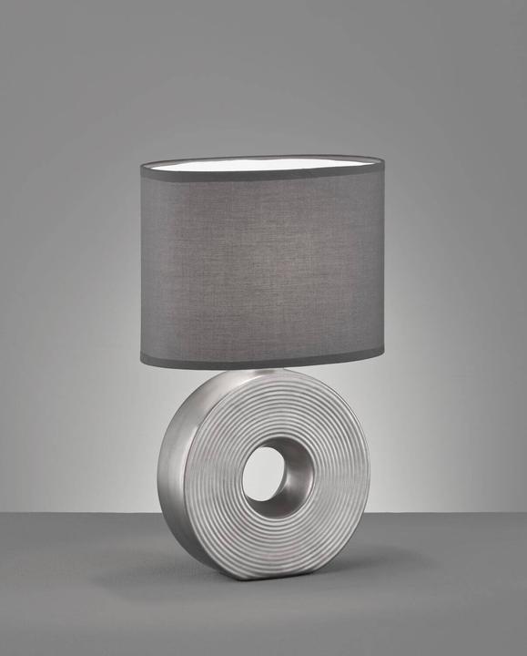 Immagine prodotto Fischer & Honsel Lampada da tavolo Honsel Eye E14 paralume in tessuto chintz antracite, bianco argento 50477