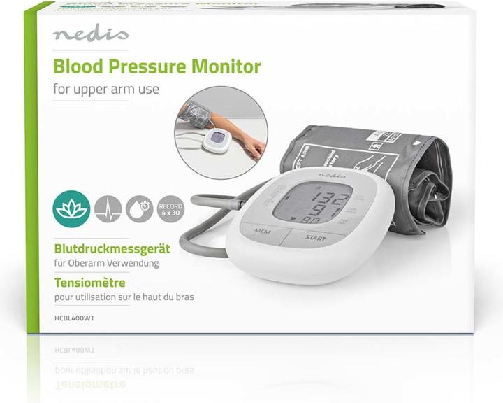 Actual product image Nedis Blood Pressure Monitor Upper Arm White (Blood pressure monitor upper arm)