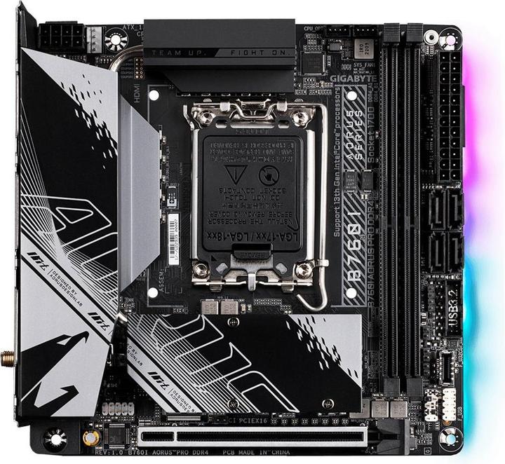 Immagine prodotto Gigabyte MB GBT Intel 1700 B760I AORUS PRO DDR4 (LGA 1700, Intel B760 Express, Mini-ITX)