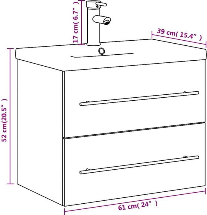 Actual product image VidaXL Vanity unit with built-in basin