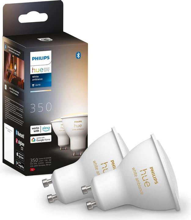 Immagine prodotto Philips Hue Tonalità Bianco Ambiente BT (GU10, 5 W, 350 lm, 2 x, G)