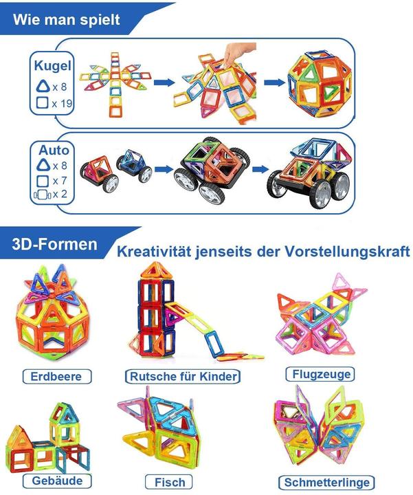 Immagine prodotto Condis 120 pezzi di giocattoli magnetici