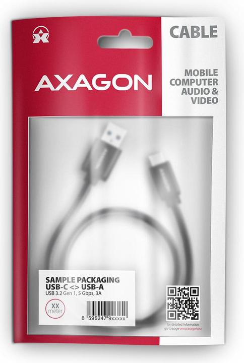 Actual product image Axagon USB A — USB C (2 m, USB 3.2 Gen 1)