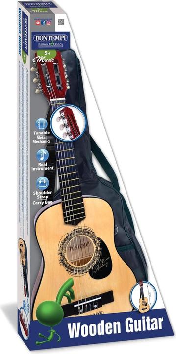 Produktbild Bontempi Holzgitarre mit 6-saitigem Schultergurt und Tasche