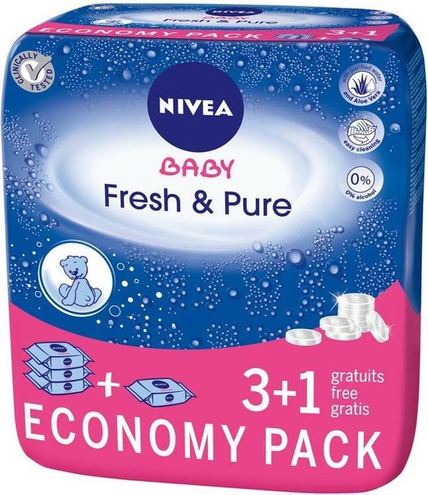 Produktbild NIVEA Baby Fresh & Pure wet wipes for children and babies 4x63 pcs. (4 Stück)