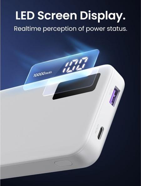 Produktbild Ugreen 10000mAh Two-way Fast Charging Powerbank White (10000 mAh, 22.50 W, 38.20 Wh)
