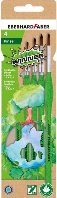 Actual product image Faber-Castell EBERHARD FABER Green Winner Brush Set 4 pieces