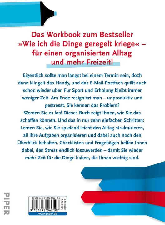 Wie ich die Dinge geregelt kriege – Das Workbook (German, David Allen, 2021)