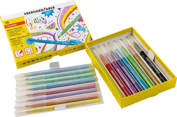 Immagine prodotto EberhardFaber Penna in fibra Glitter (Multicolore, 16 x)