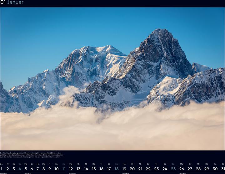 Actual product image Faszinierende Alpen - Wandkalender 2026 (60 x 45 cm, Hardcover, German)