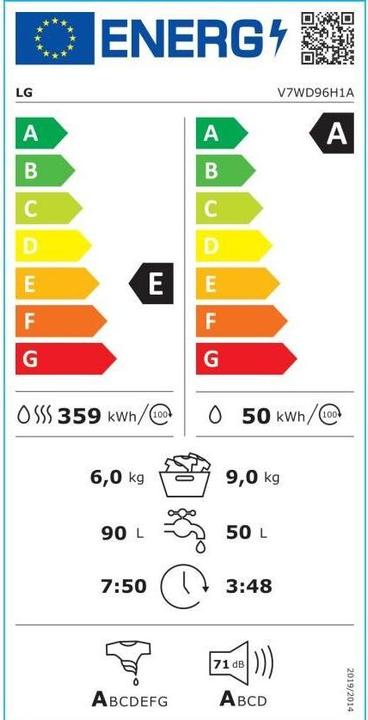 Energie-Label LG V7WD96H1