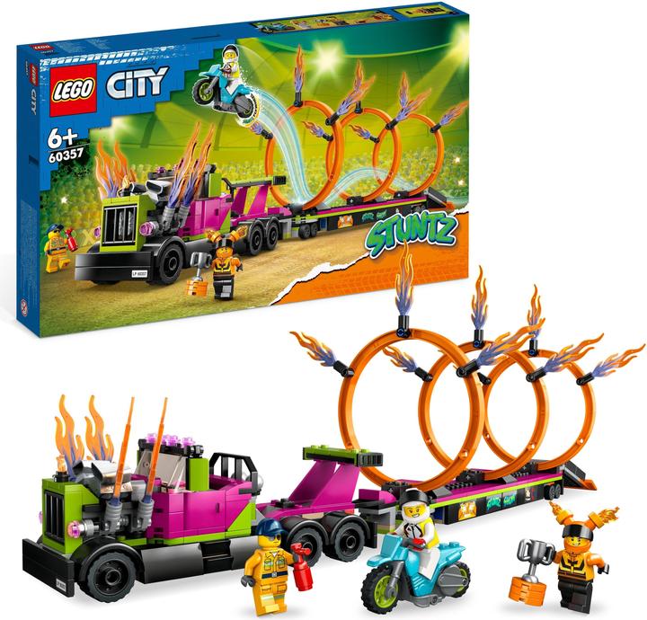 Produktbild LEGO Stunttruck mit Feuerreifen-Challenge (60357, LEGO City)