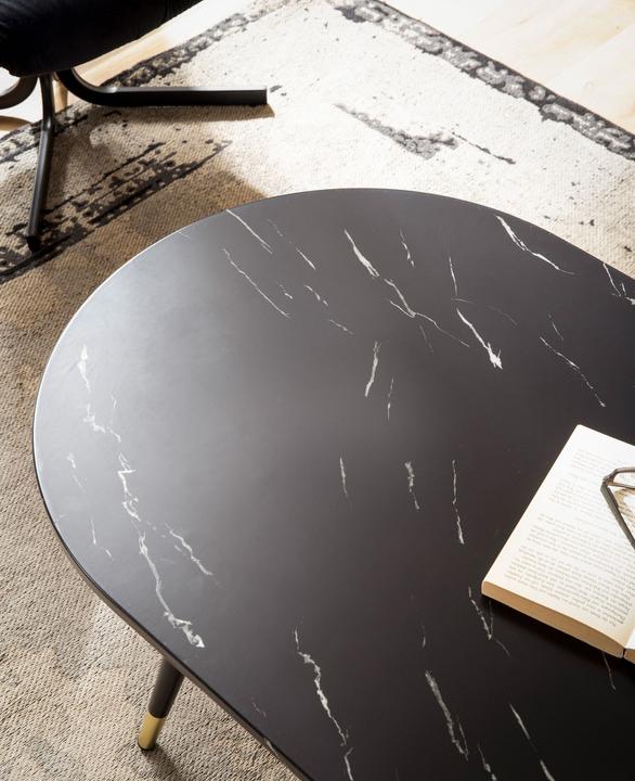 Produktbild FineBuy Couchtisch Sofatisch Marmor Optik 120 cm Wohnzimmertisch Tisch Modern (120 x 60 x 42 cm)