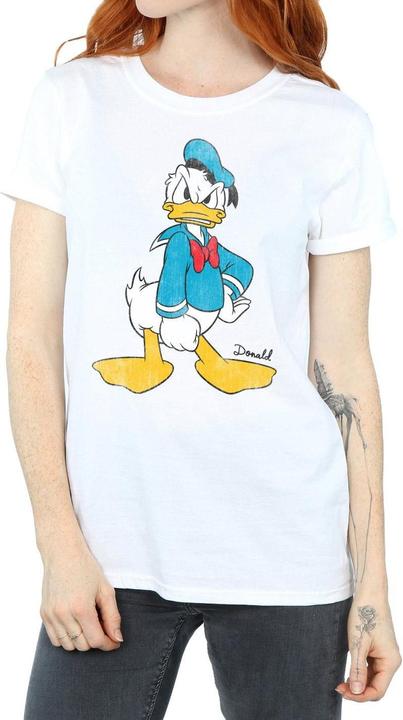 Actual product image Disney Womens/Ladies Angry Donald Duck Cotton Boyfriend T-Shirt (M)
