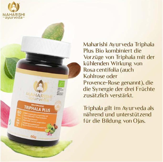 Immagine prodotto Maharishi Ayurveda Triphala Plus Organic Tabl (60 Pezzo/i, Pillole, 60 g)