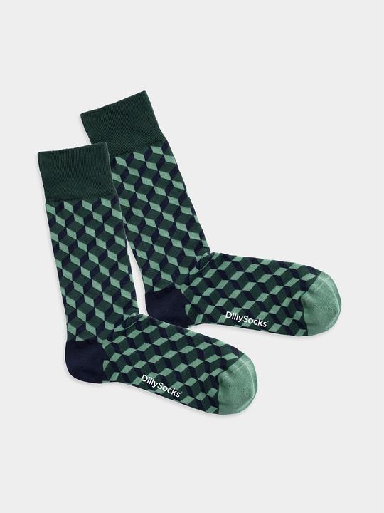DillySocks Sea Green Dice (Einzelpack, 36 - 40)