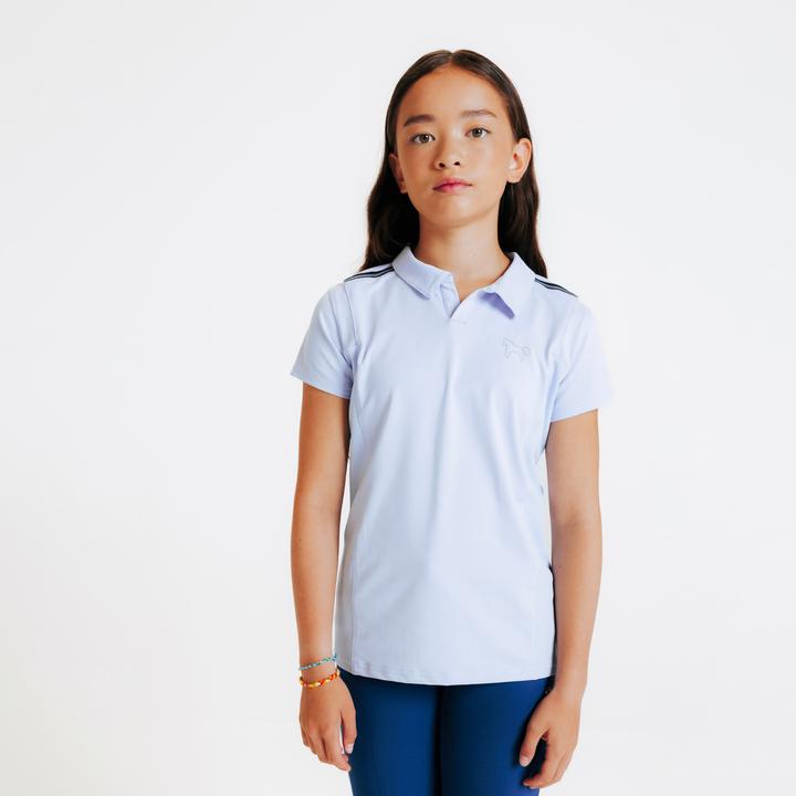 Fouganza Reit-Poloshirt Club kurzarm lila