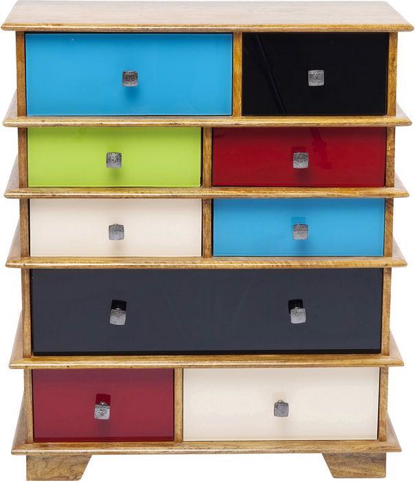 Immagine prodotto Designlife Cassettiera Fuji Colorata 9 Cassetti (75 x 32 x 90 cm)