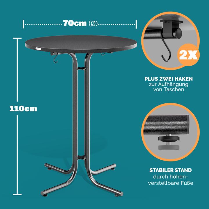 Produktbild Casaria Stehtisch (Ø 70 x 110 cm)