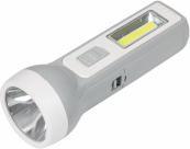 Image du produit ProPlus Lampe torche 1W LED + 1W COB rechargeable grise